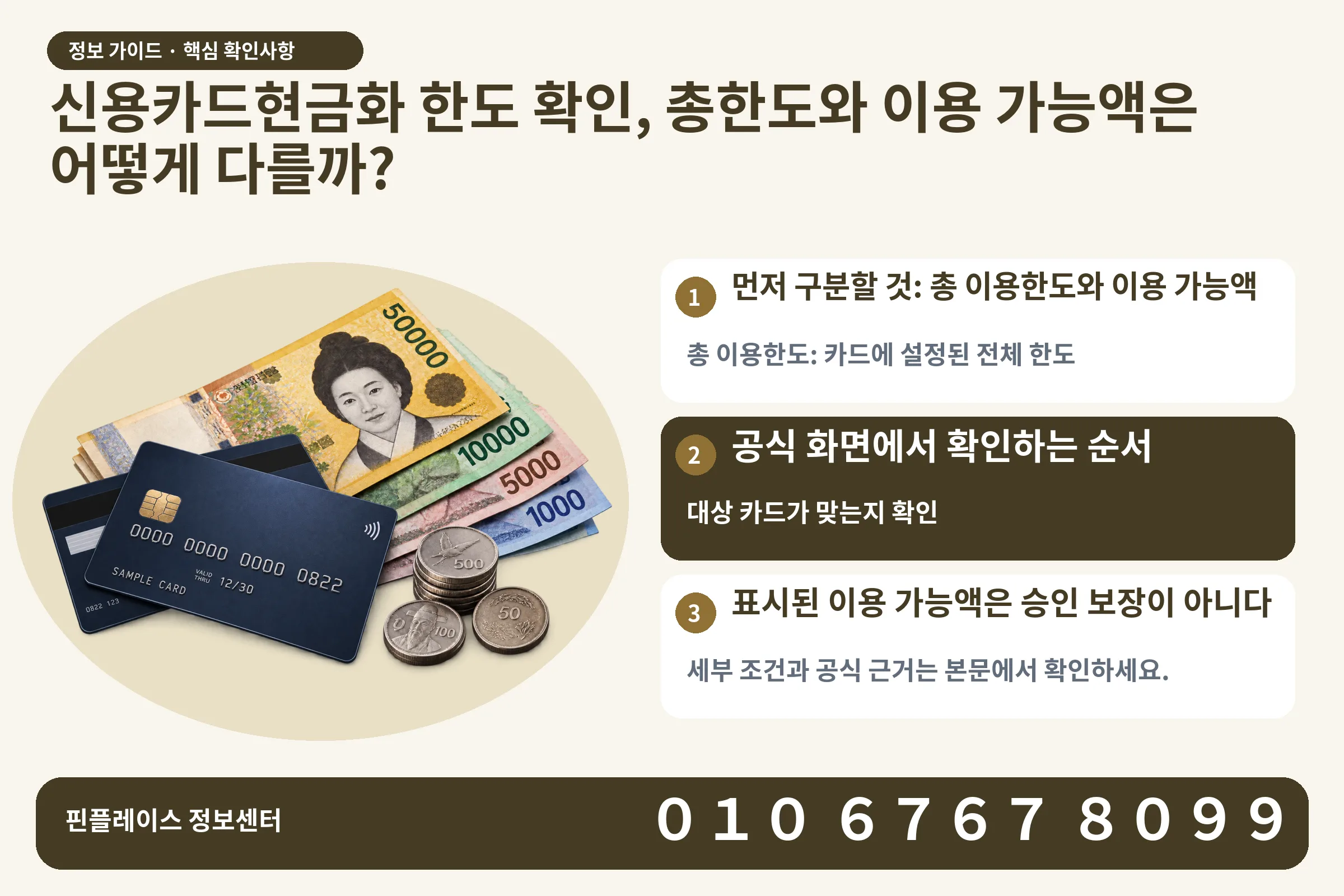 신용카드현금화 한도 확인, 총한도와 이용 가능액은 어떻게 다를까? · 신용카드 / 현금·동전 · 본문 확인사항: 먼저 구분할 것: 총 이용한도와 이용 가능액; 공식 화면에서 확인하는 순서; 표시된 이용 가능액은 승인 보장이 아니다